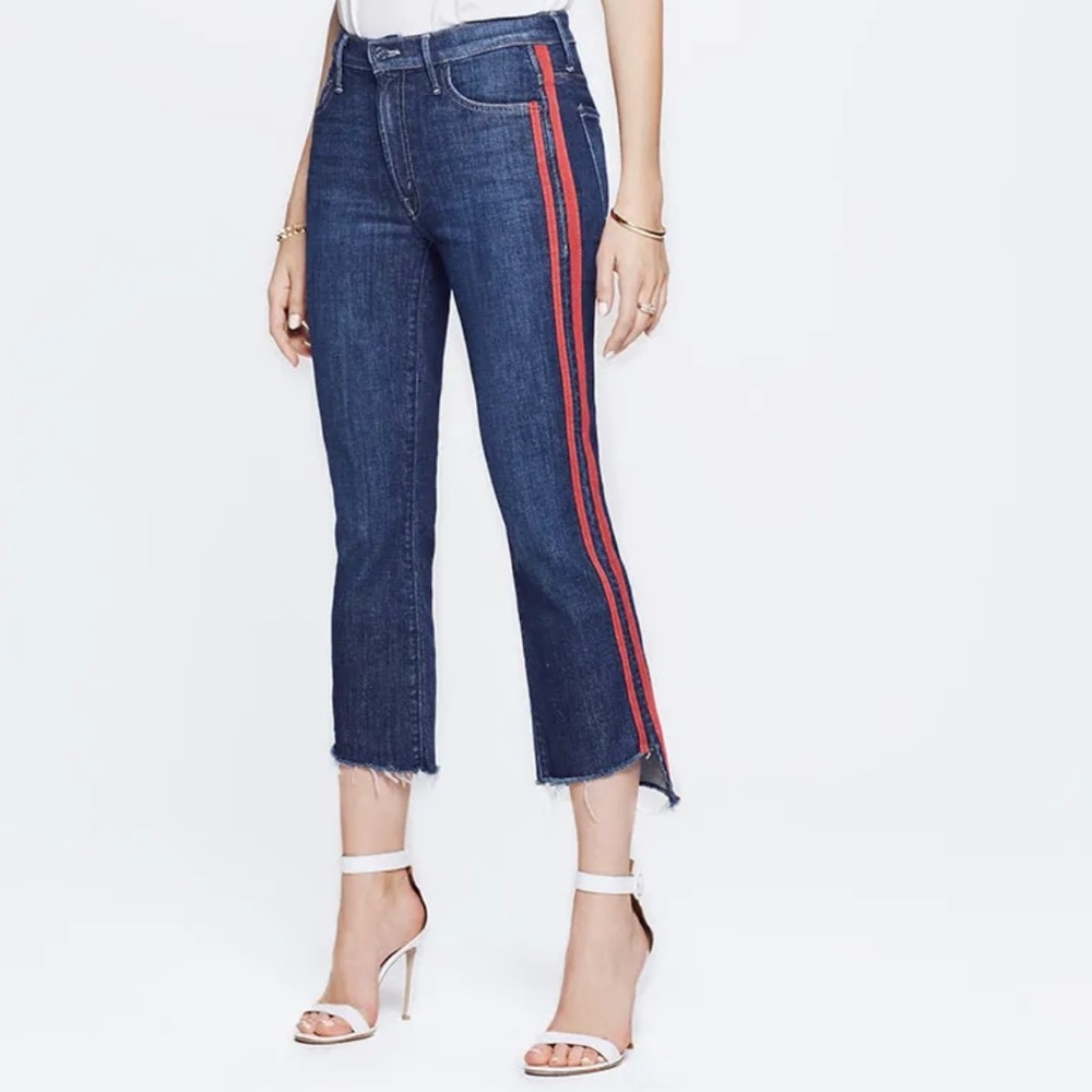 Mother Red Stripe Denim Jeans - Picture 1 of 3